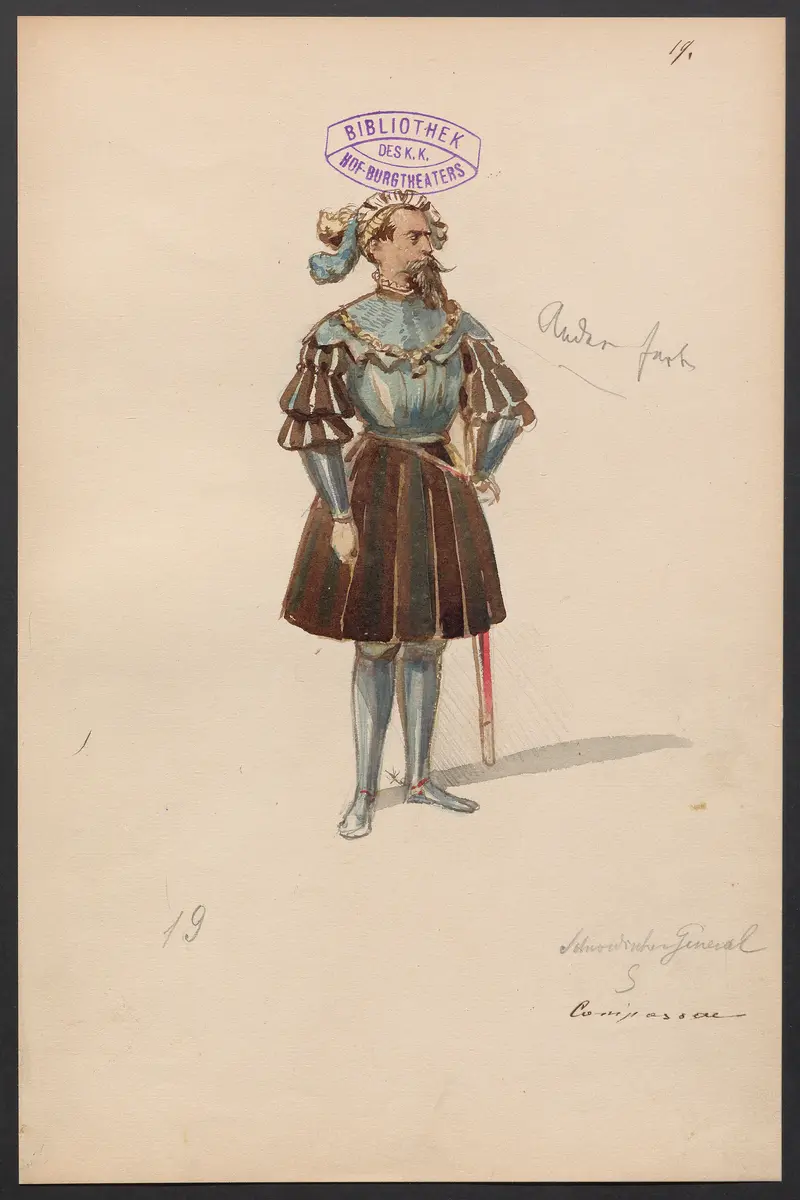 Gustav Wasa, oder Maske für Maske, Titel der Serie: Figurinen des k.k. Hof-Burgtheaters