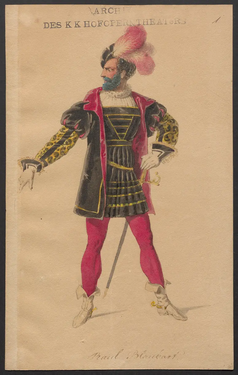 Raoul der Blaubart, Originaltitel: Raoul Barbe-bleue, Titel der Serie: Figurinen des k.k. Hofoperntheaters