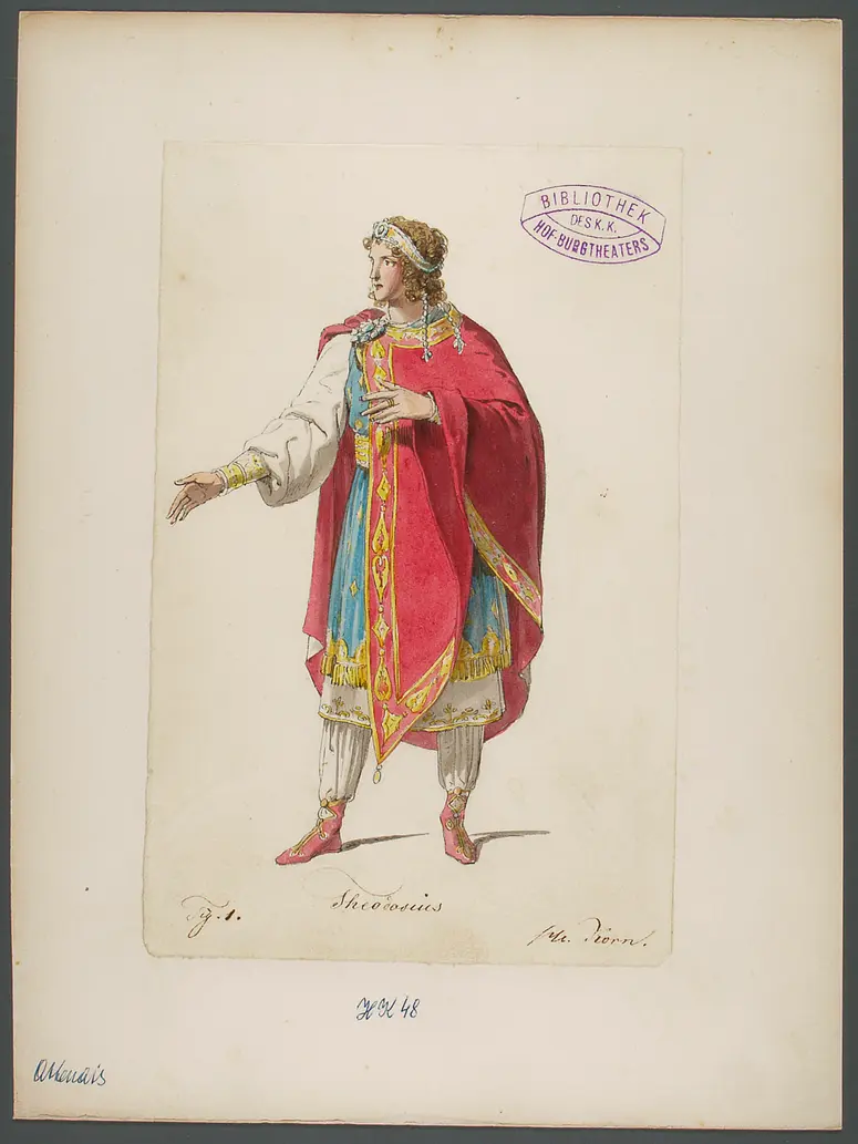Athenais, Titel der Serie: Figurinen des k.k. Hof-Burgtheaters