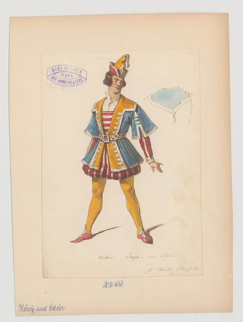 König und Bauer, Titel der Serie: Figurinen des k.k. Hof-Burgtheaters