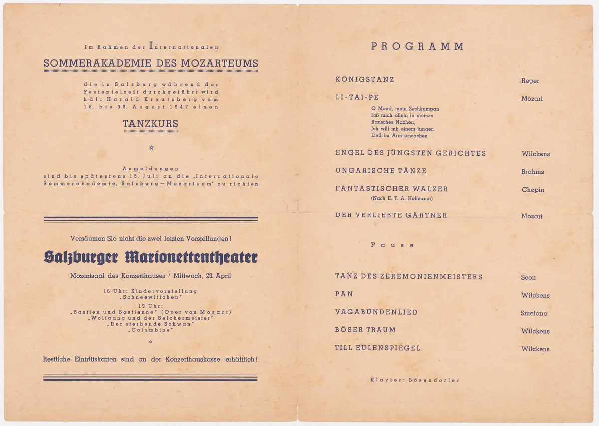 Tänze und Gestalten Harald Kreutzberg