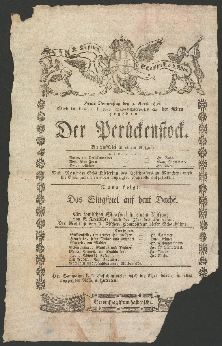 Der Perückenstock, Das Singspiel auf dem Dache