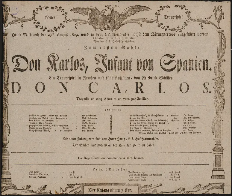 Don Karlos, Infant von Spanien, Weiterer Titel: Don Carlos