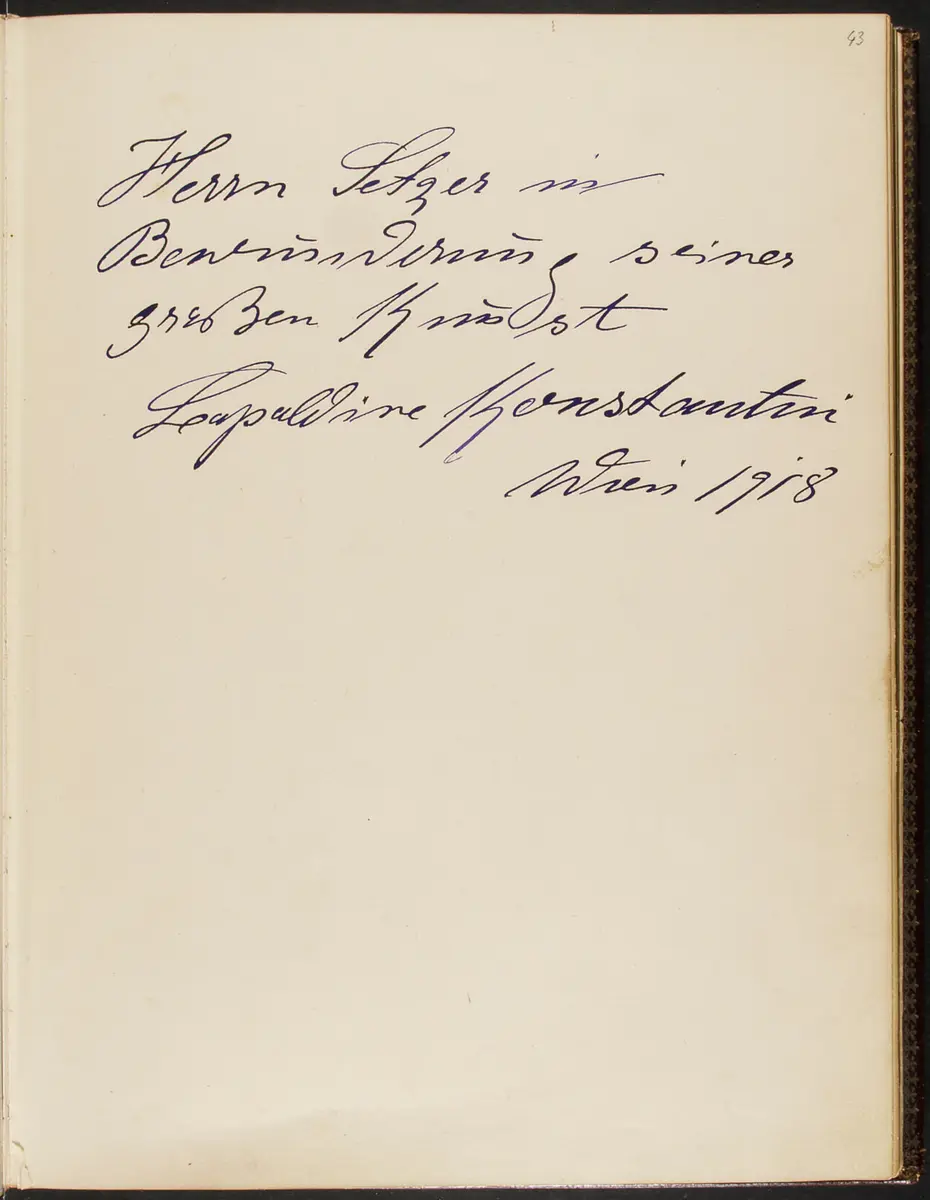 Gästebuch. Atelier Franz-Xaver Setzer, Wien