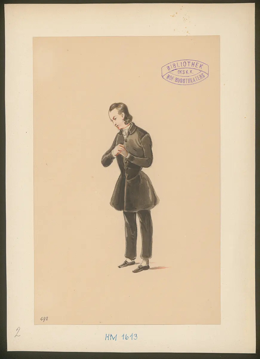 Die Hochzeitsreise, Titel der Serie: Figurinen des k.k. Hof-Burgtheaters