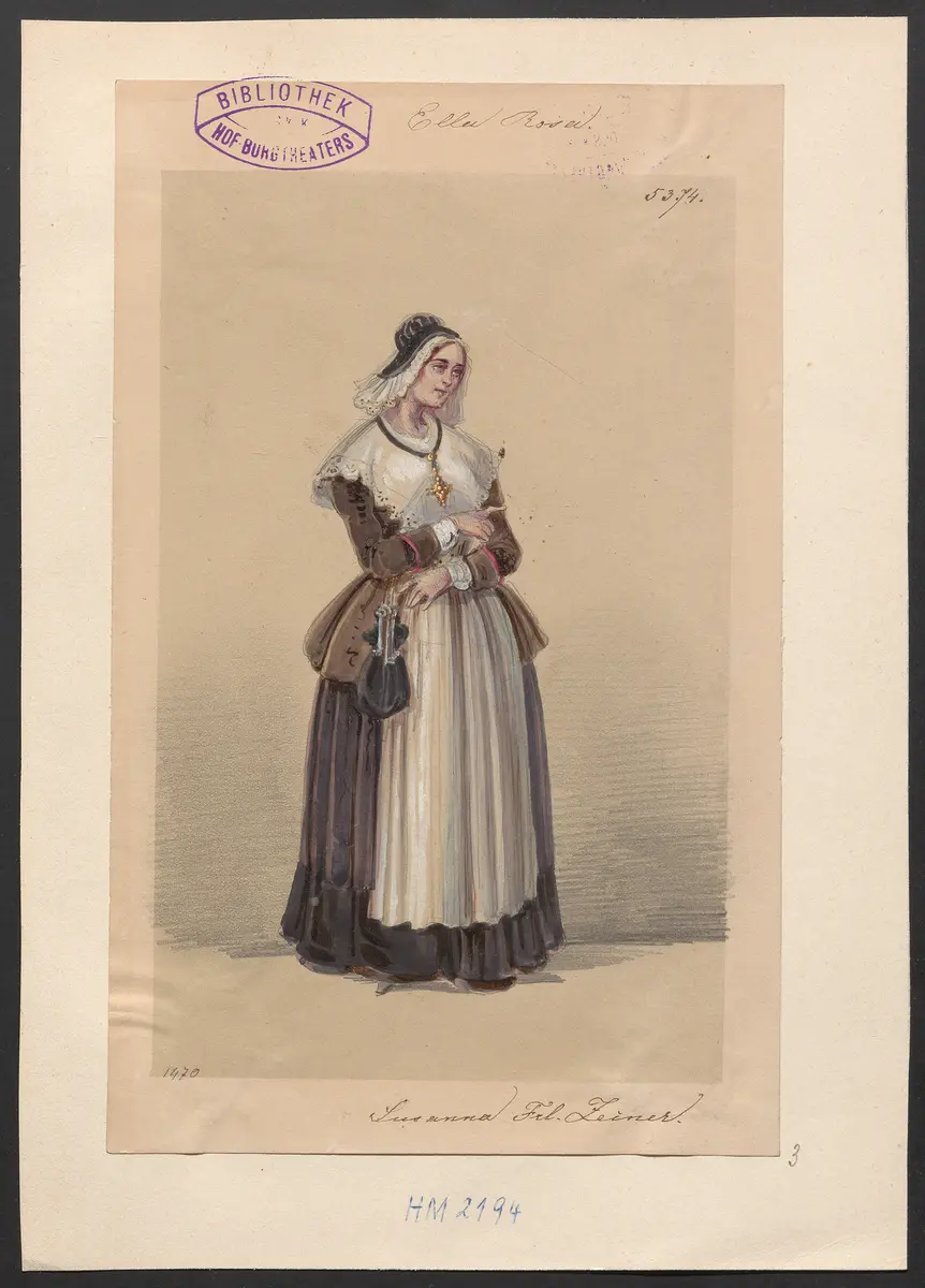 Ella Rose, oder Die Rechte des Herzens, Titel der Serie: Figurinen des k.k. Hof-Burgtheaters