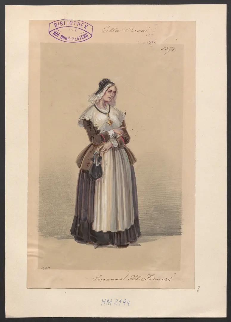 Ella Rose, oder Die Rechte des Herzens, Titel der Serie: Figurinen des k.k. Hof-Burgtheaters