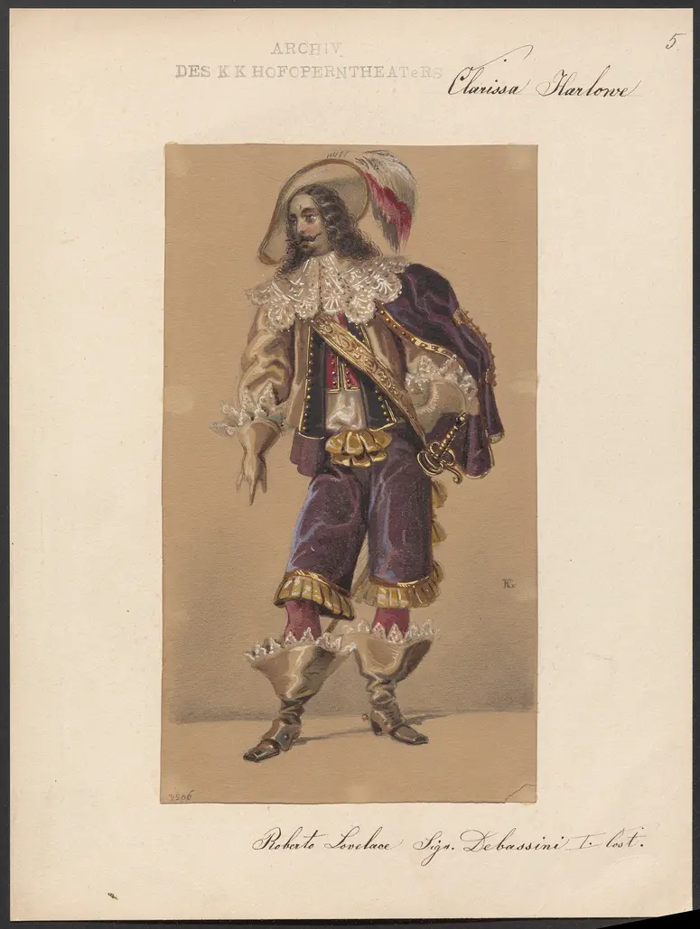 Clarissa Harlowe, Titel der Serie: Figurinen des k.k. Hofoperntheaters