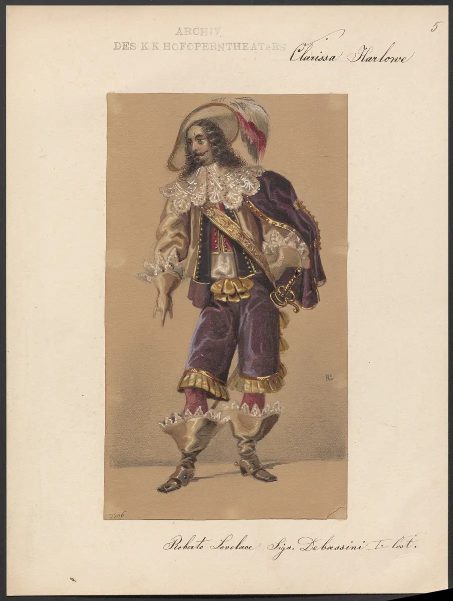 Clarissa Harlowe, Titel der Serie: Figurinen des k.k. Hofoperntheaters