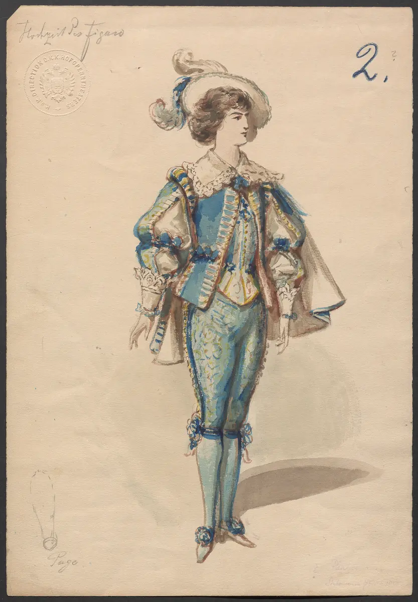 Die Hochzeit des Figaro, Originaltitel: Le nozze di Figaro, Titel der Serie: Figurinen des k.k. Hofoperntheaters