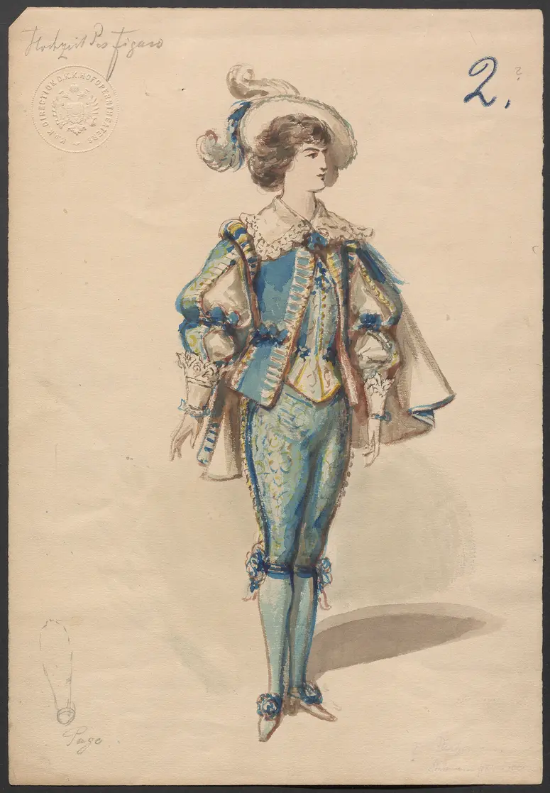 Die Hochzeit des Figaro, Originaltitel: Le nozze di Figaro, Titel der Serie: Figurinen des k.k. Hofoperntheaters