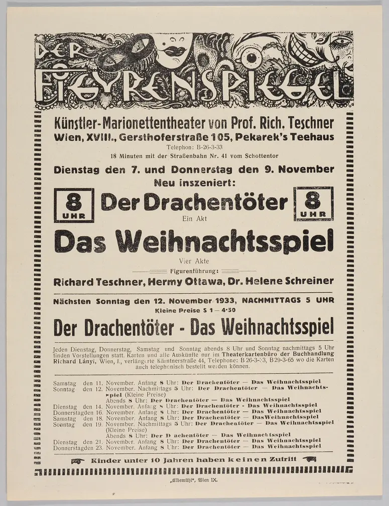 Der Figurenspiegel, Verweis auf Stücktitel: Der Drachentöter, Verweis auf Stücktitel: Das Weihnachtsspiel