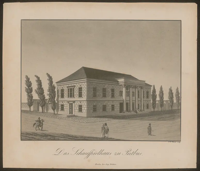 Putbus, Schauspielhaus, Titel in Vorlageform: Das Schauspielhaus zu Putbus