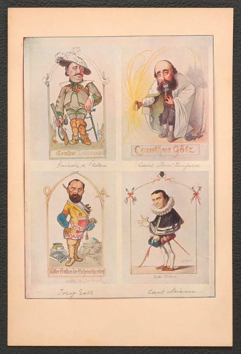 Comthur Tellramund / Comthur Götz / Ritter Gallus der Geheimschreiber / Ritter Pelikan