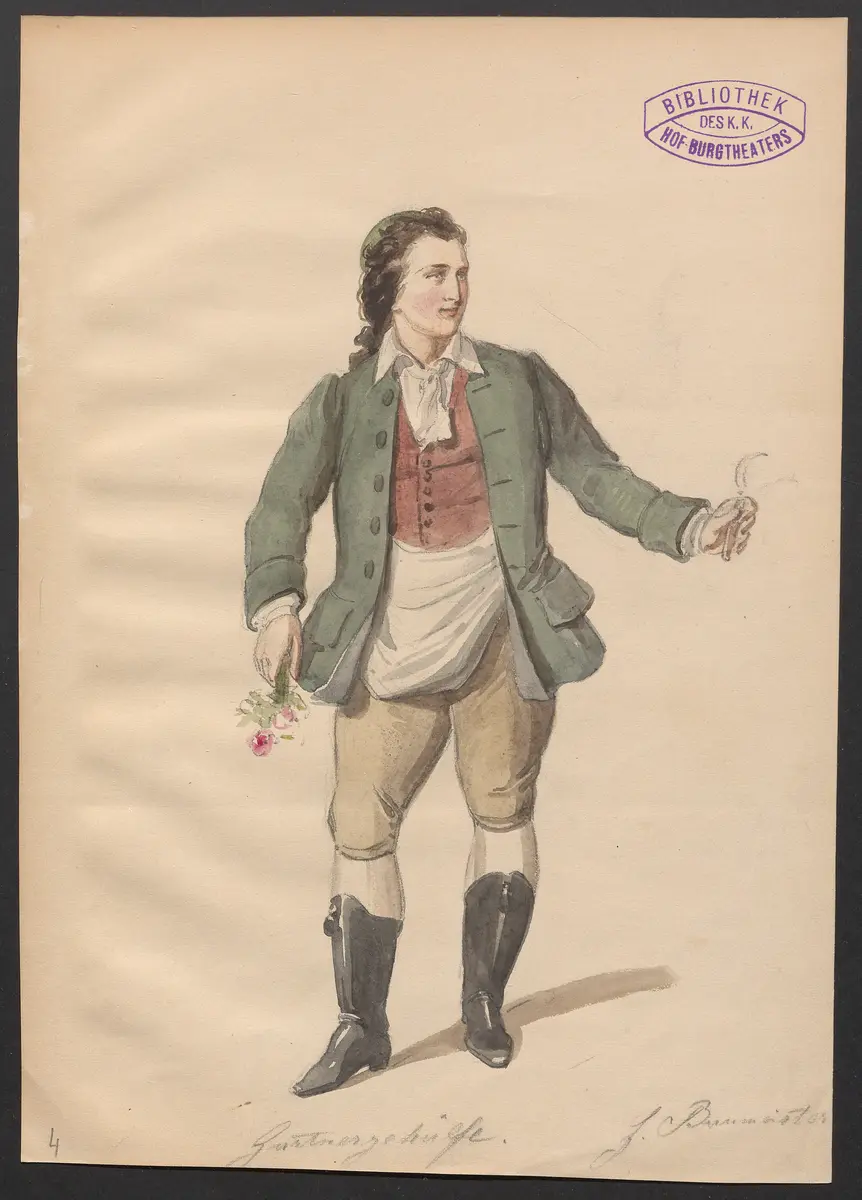 Rekrut und Dichter, Titel der Serie: Figurinen des k.k. Hof-Burgtheaters