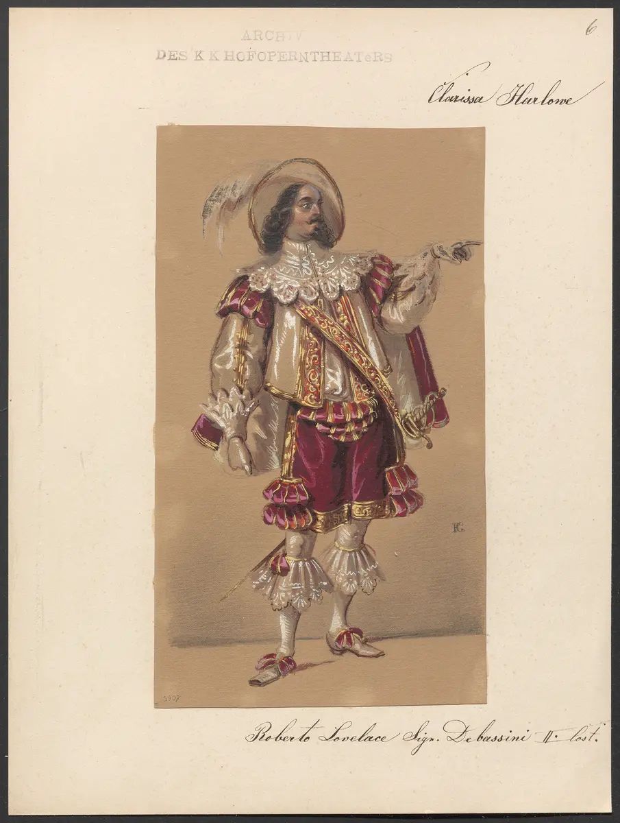 Clarissa Harlowe, Titel der Serie: Figurinen des k.k. Hofoperntheaters