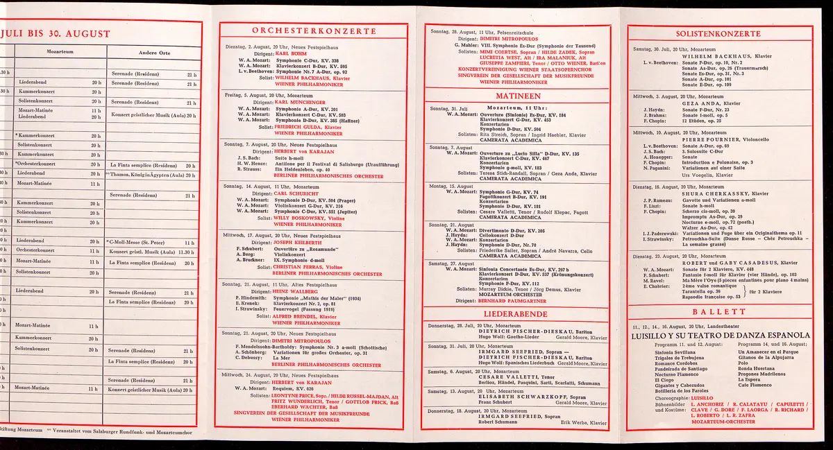Salzburger Festspiele 1960, Verweis auf Stücktitel: Mysterium von der Geburt des Herrn, Verweis auf Stücktitel: Cosi fan tutte, Verweis auf Stücktitel: Don Giovanni, Verweis auf Stücktitel: Figaros Hochzeit, Der Zauberflöte, Verweis auf Stücktitel: Der Rosenkavalier, Verweis auf Stücktitel: Jedermann, Verweis auf Stücktitel: Dame Kobold, Verweis auf Stücktitel: Tartuffe, Verweis auf Stücktitel: Hughie