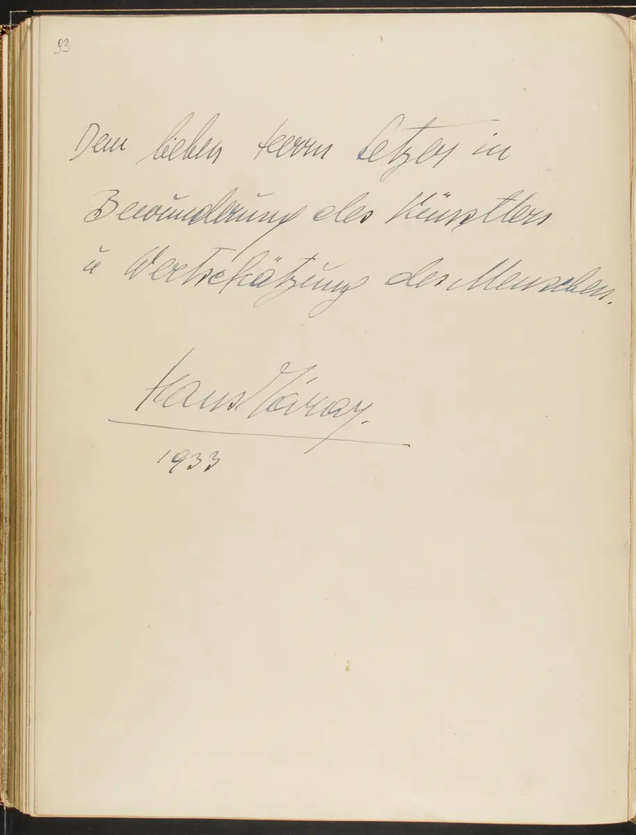 Gästebuch. Atelier Franz-Xaver Setzer, Wien