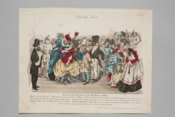 Eisele und Beisele in der Redoute in Wien, Titel der Serie: Satyrisches Bild, Name der Zeitschrift: Wiener Theaterzeitung