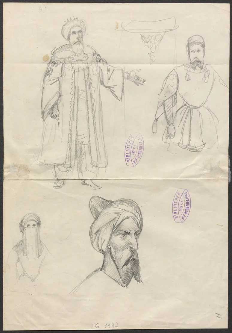 Der Rubin, Titel der Serie: Figurinen des K. K. Hof-Burgtheaters