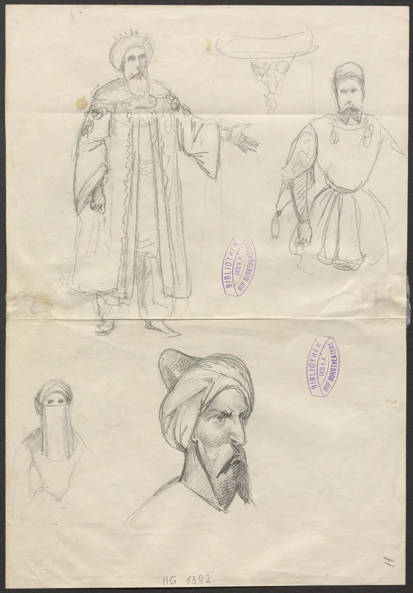 Der Rubin, Titel der Serie: Figurinen des K. K. Hof-Burgtheaters