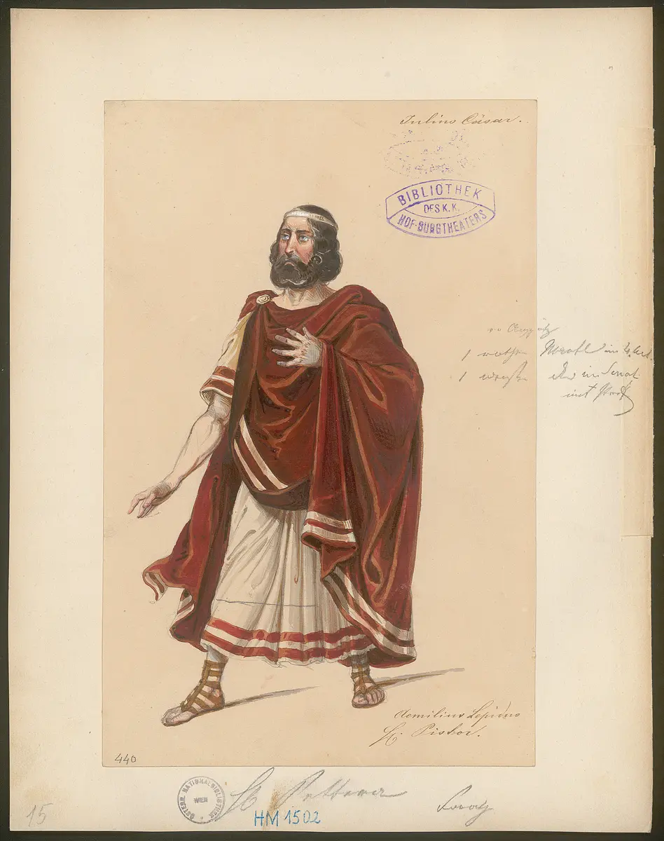 Julius Cäsar, Originaltitel: The Tragedy of Julius Caesar, Titel der Serie: Figurinen des k.k. Hof-Burgtheaters