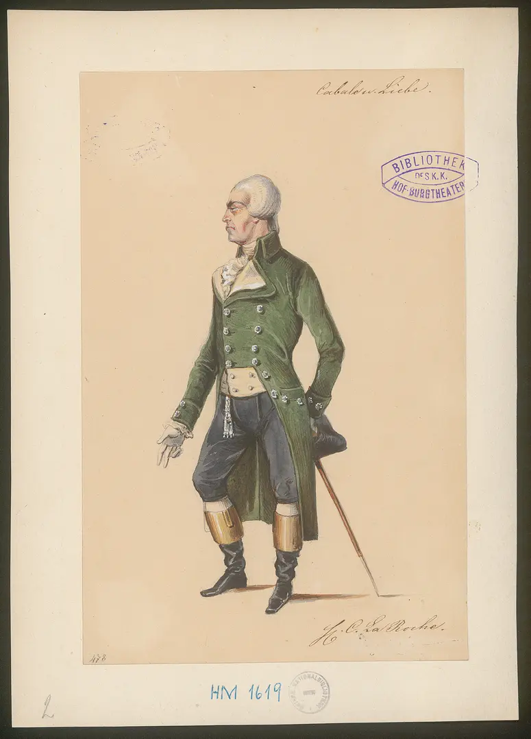 Kabale und Liebe, Titel der Serie: Figurinen des k.k. Hof-Burgtheaters