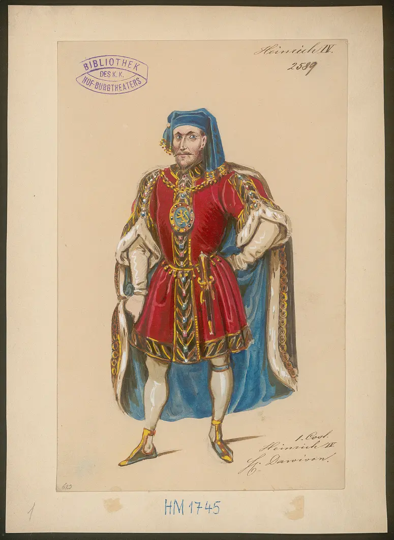 König Heinrich der Vierte, Suchtitel: Heinrich IV., Originaltitel: King Henry IV, Titel der Serie: Figurinen des k.k. Hof-Burgtheaters