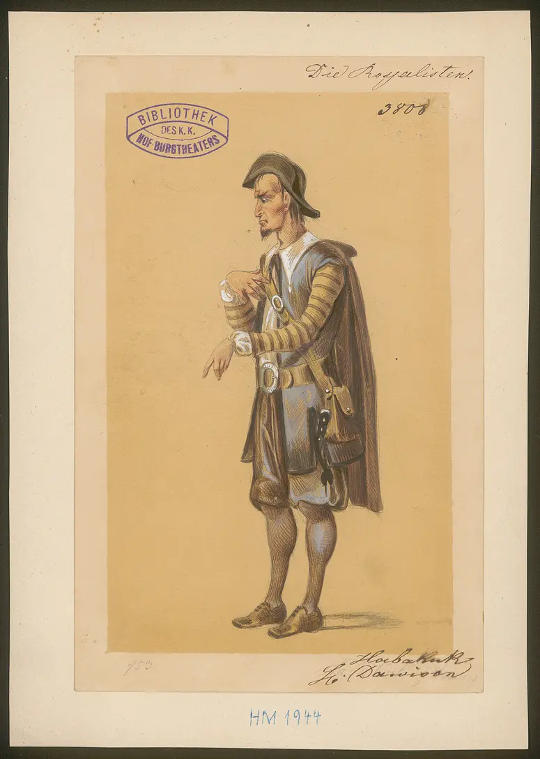 Die Royalisten, oder Cromwell - General, Titel der Serie: Figurinen des k.k. Hof-Burgtheaters