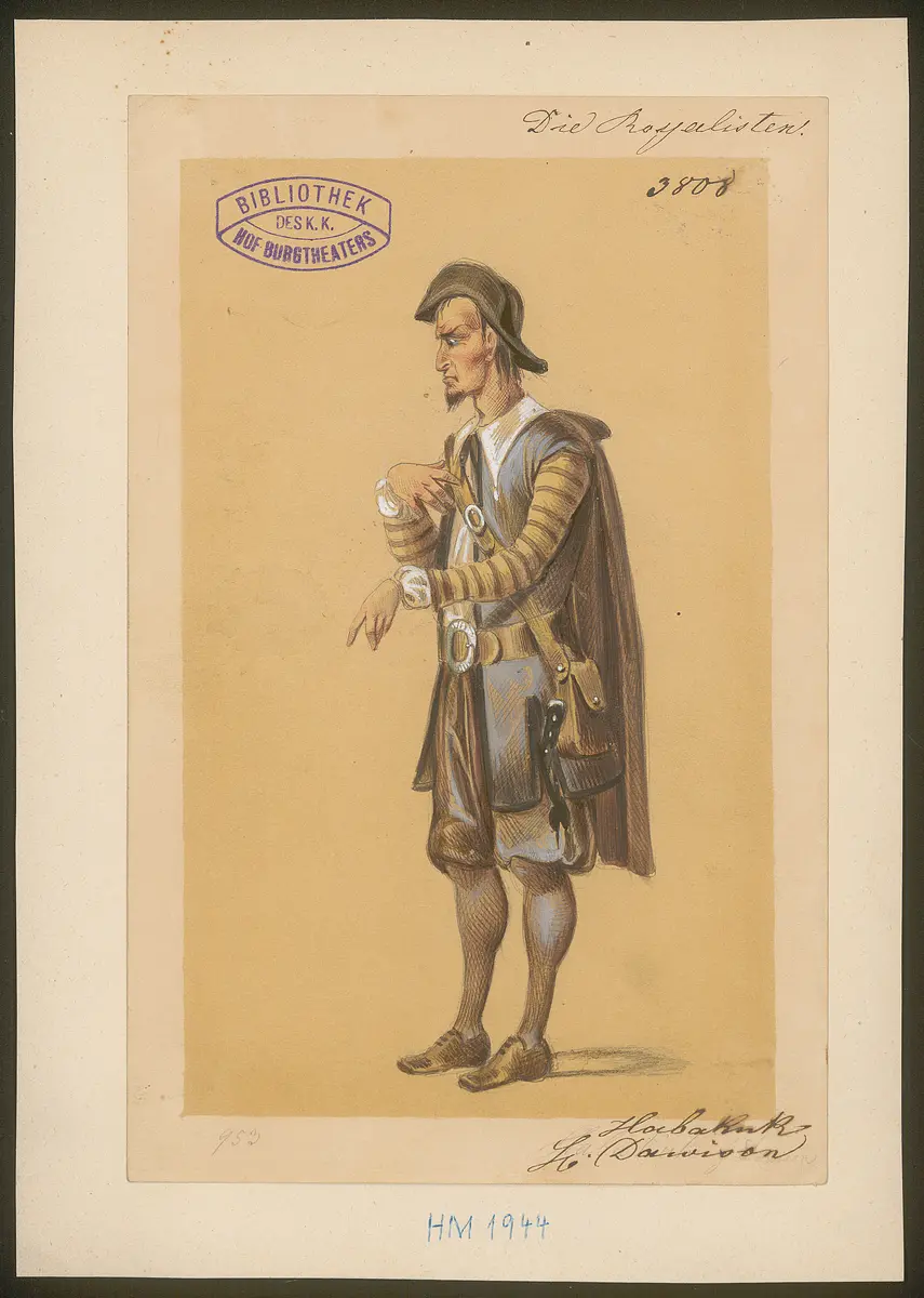 Die Royalisten, oder Cromwell - General, Titel der Serie: Figurinen des k.k. Hof-Burgtheaters