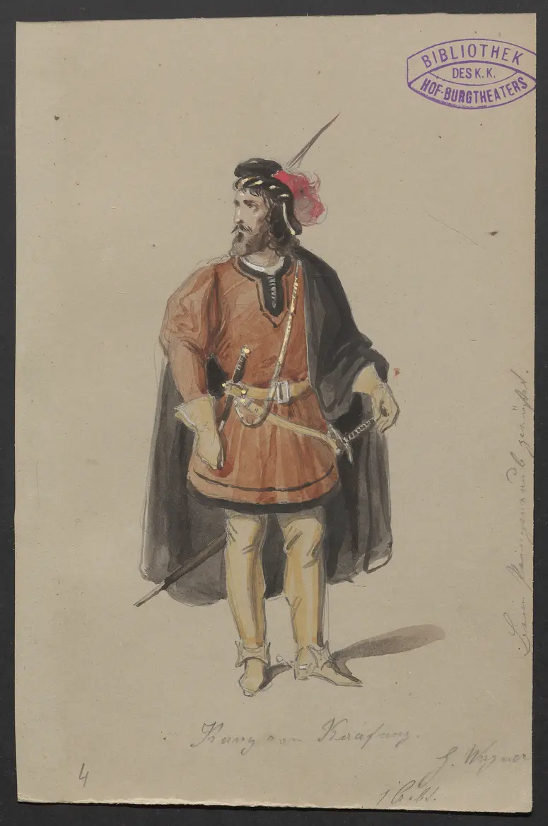 Kunz von Kaufung, Titel der Serie: Figurinen des k.k. Hof-Burgtheaters