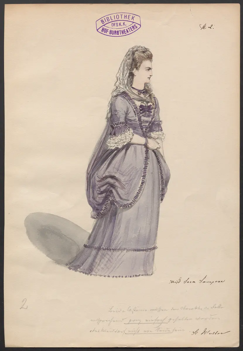 Miss Sarah Sampson, Titel der Serie: Figurinen des k.k. Hof-Burgtheaters