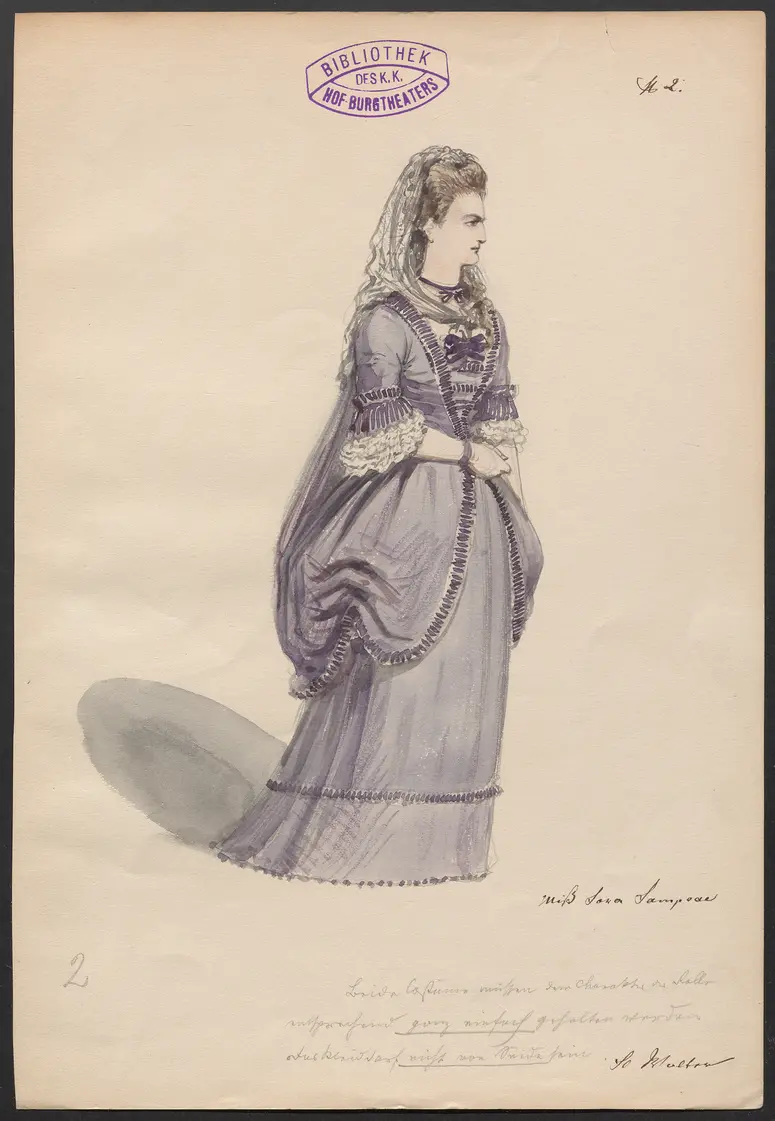 Miss Sarah Sampson, Titel der Serie: Figurinen des k.k. Hof-Burgtheaters