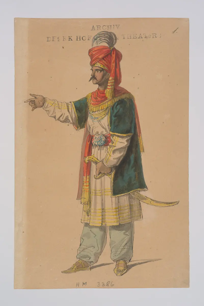 Richard und Zoraide, Originaltitel: Ricciardo e Zoraide, Titel der Serie: Figurinen des k.k. Hofoperntheaters