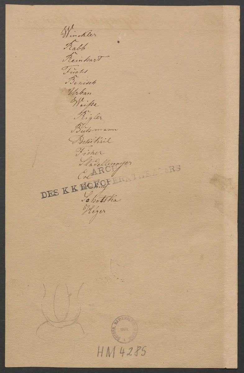 Die Nymphe, Titel der Serie: Figurinen des k.k. Hofoperntheaters