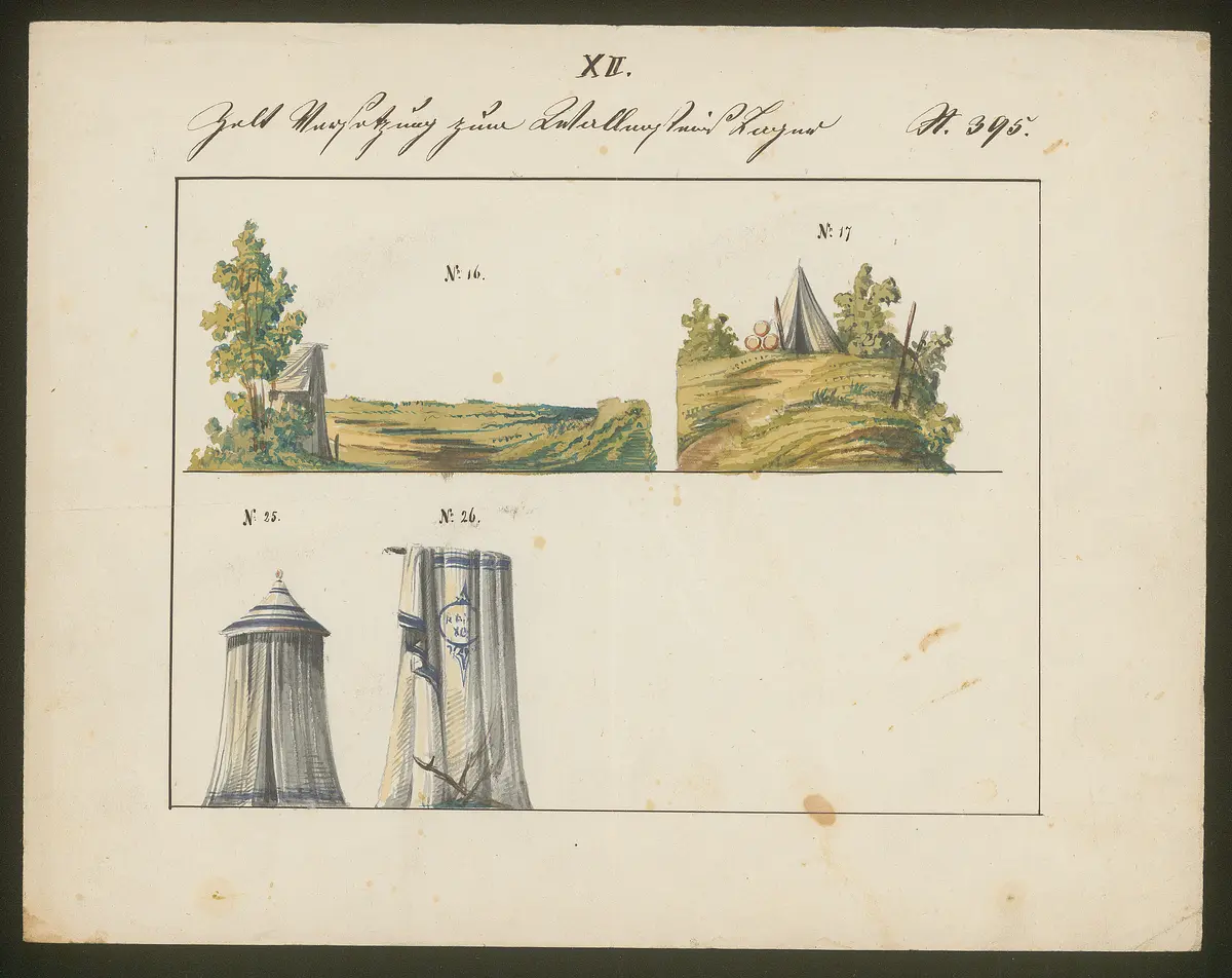 Wallensteins Lager, Titel der Serie: Dekorationsfundus der Hoftheater (Altbestand aus der ersten Hälfte des 19. Jh.)
