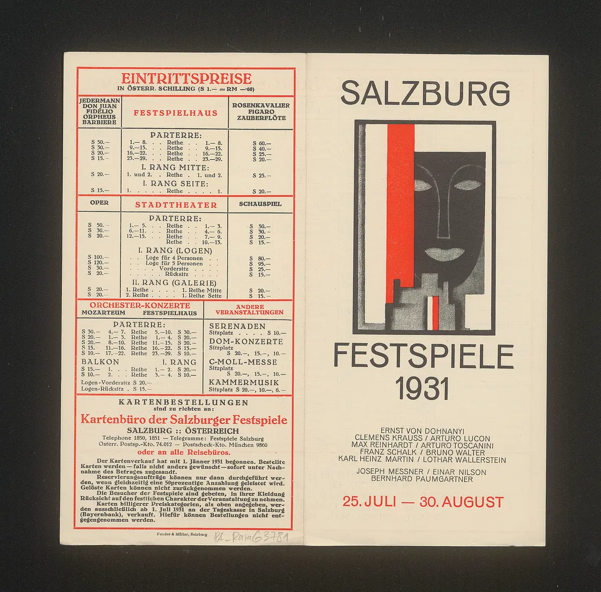 Salzburger Festspiele 1931, Verweis auf Stücktitel: Figaros Hochzeit, Verweis auf Stücktitel: Cosi fan tutte, Verweis auf Stücktitel: Der Rosenkavalier, Verweis auf Stücktitel: Don Juan, Verweis auf Stücktitel: Entführung aus dem Serail, Verweis auf Stücktitel: Fidelio, Verweis auf Stücktitel: Zauberflöte, Verweis auf Stücktitel: Orpheus und Eurydike, Verweis auf Stücktitel: Jedermann, Verweis auf Stücktitel: Der Schwierige
