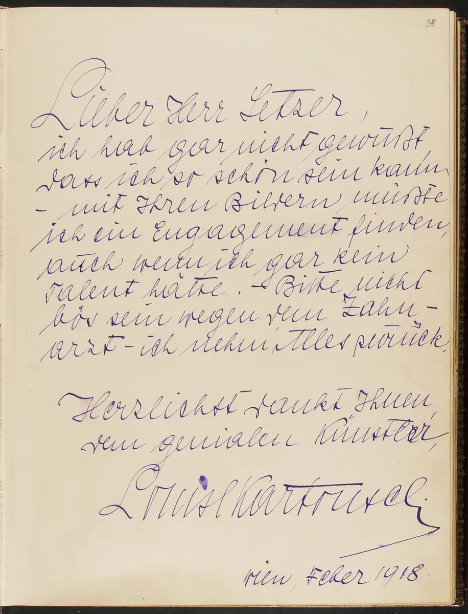 Gästebuch. Atelier Franz-Xaver Setzer, Wien