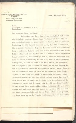 Protokolle der Ausschusssitzungen des Vereines des Deutschen Volkstheaters in Wien