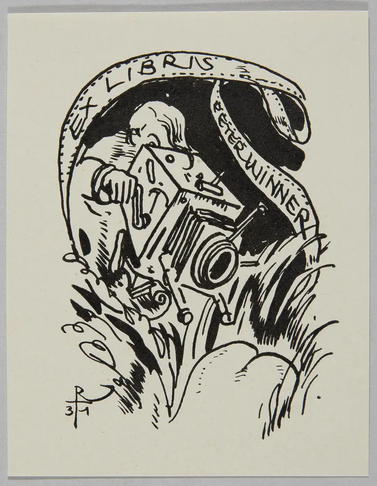 Exlibris Peter Winner, Alternativtitel: Scherzexlibris für Silvester 1931