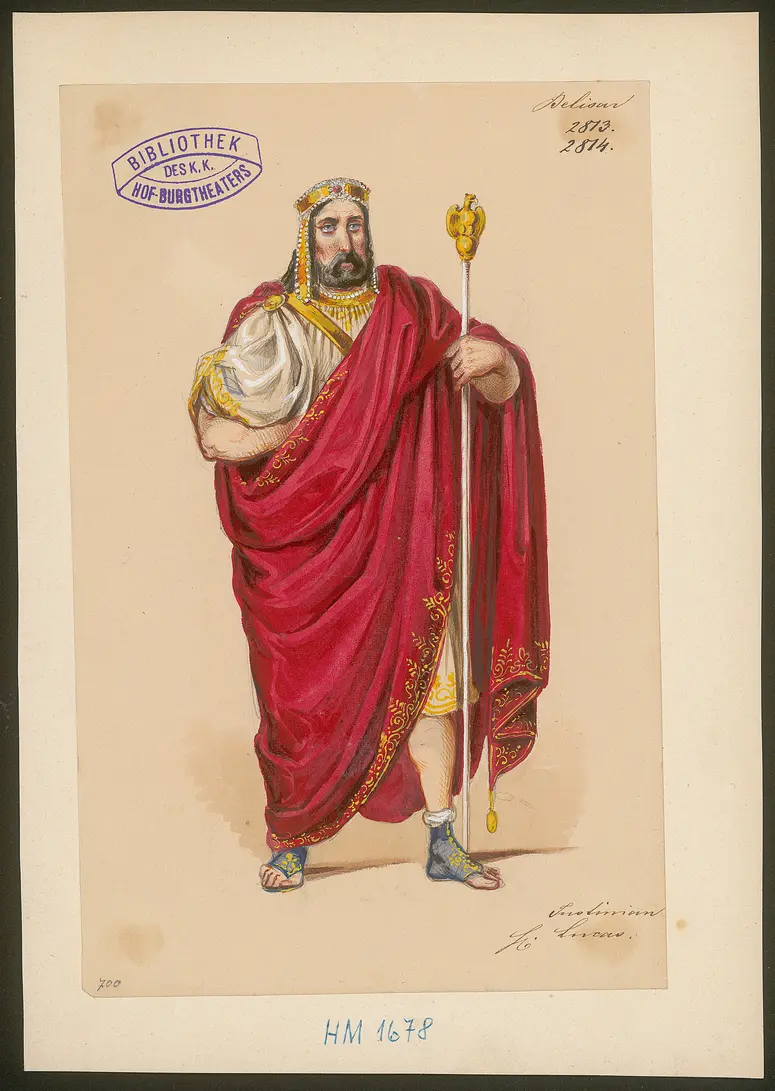 Belisar, Titel der Serie: Figurinen des k.k. Hof-Burgtheaters