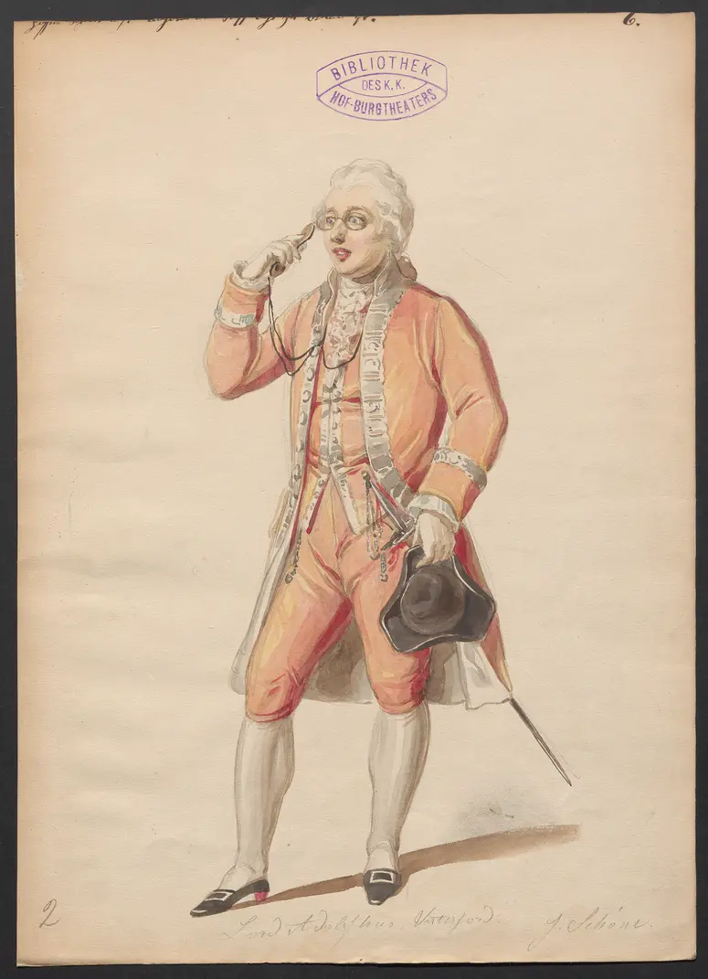 Der Statthalter von Bengalen, Titel der Serie: Figurinen des k.k. Hof-Burgtheaters