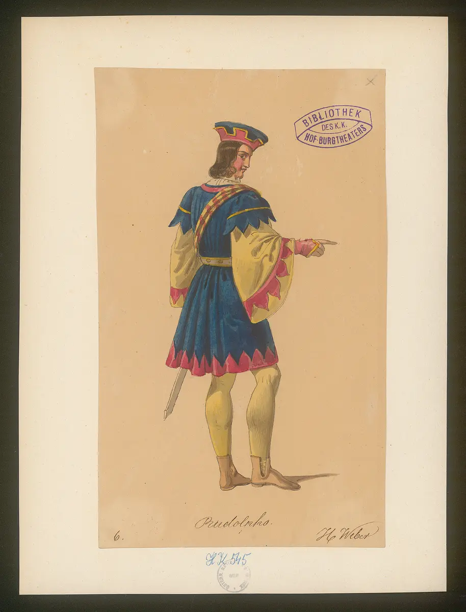 Bianca und Enrico, Titel der Serie: Figurinen des k.k. Hof-Burgtheaters