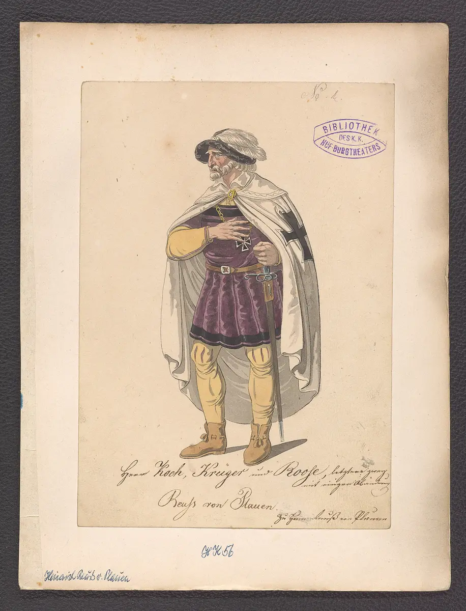 Heinrich Reuß von Plauen, oder Die Belagerung von Marienburg, Titel der Serie: Figurinen des k.k. Hof-Burgtheaters