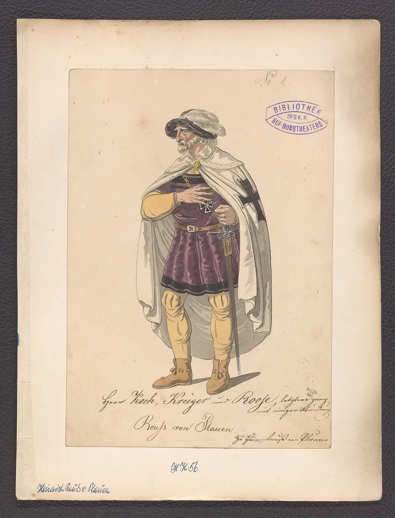 Heinrich Reuß von Plauen, oder Die Belagerung von Marienburg, Titel der Serie: Figurinen des k.k. Hof-Burgtheaters