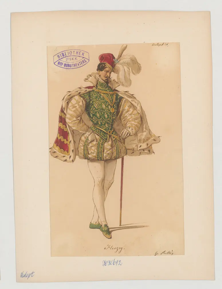 Der Adept, Titel der Serie: Figurinen des k.k. Hof-Burgtheaters