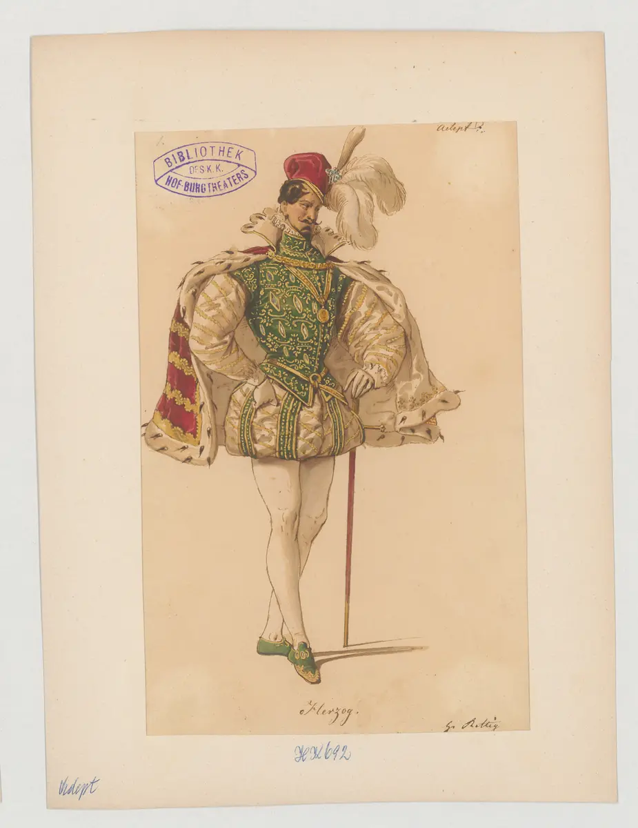 Der Adept, Titel der Serie: Figurinen des k.k. Hof-Burgtheaters