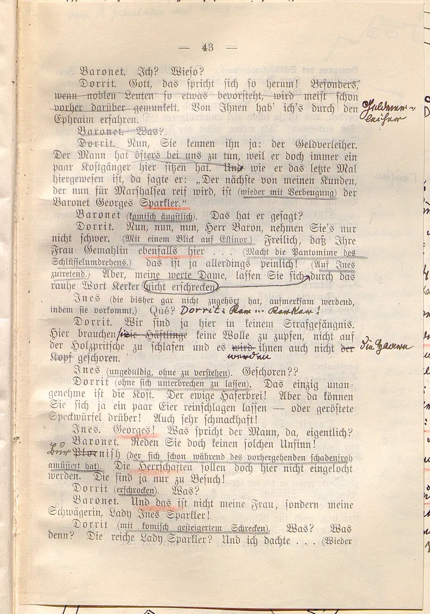 Klein Dorrit. Lustspiel in drei Akten