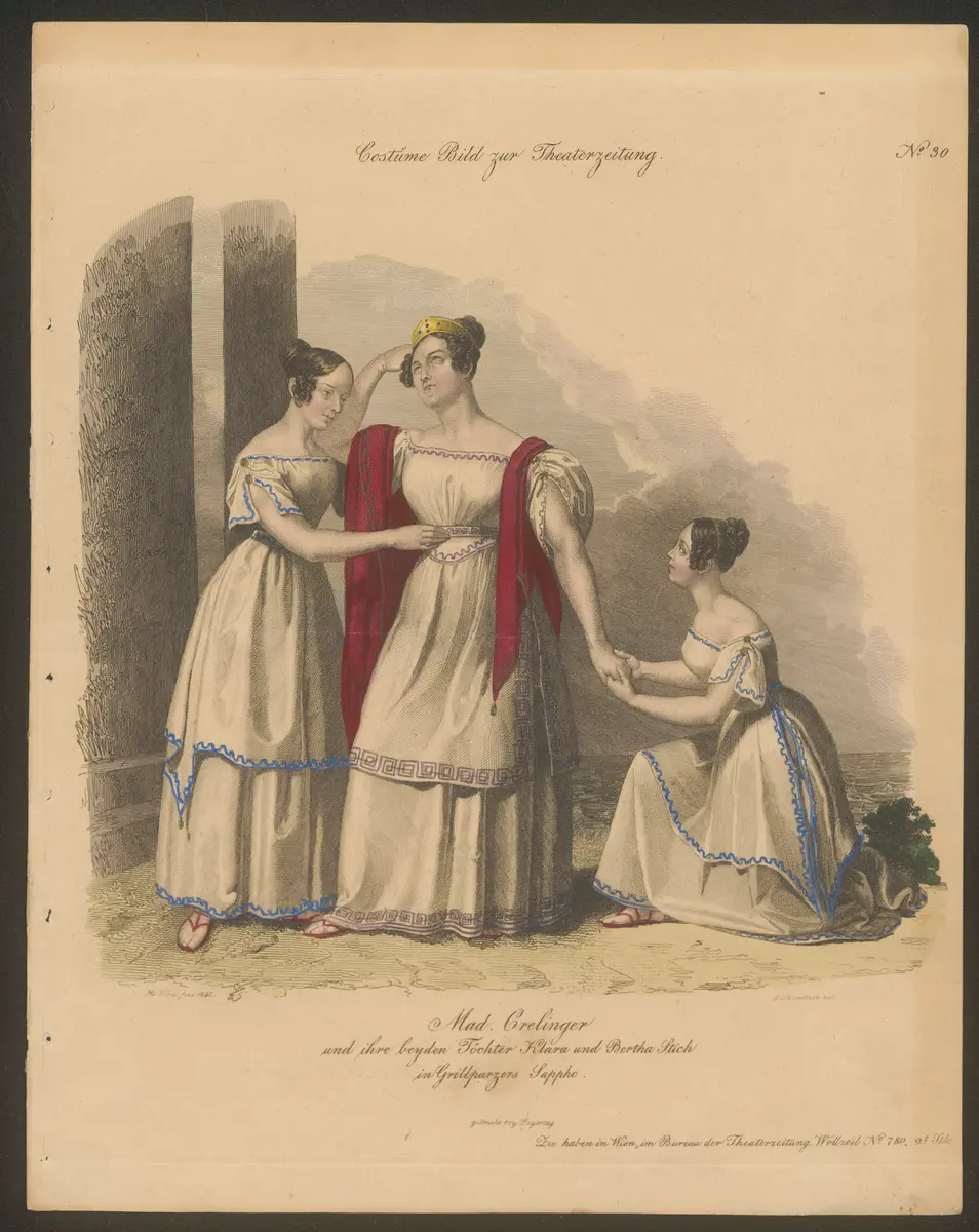 Sappho, Titel der Serie: Costume-Bild, Name der Zeitschrift: Wiener Theaterzeitung