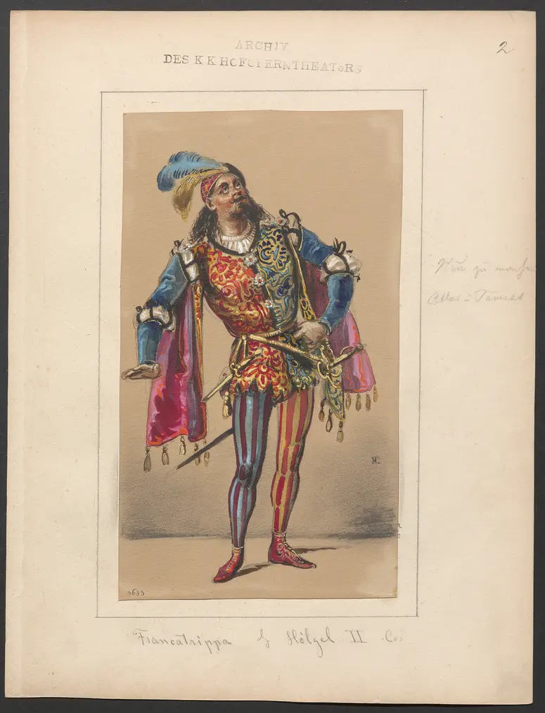Königin Topas, Originaltitel: La reine Topaze, Titel der Serie: Figurinen des k.k. Hofoperntheaters